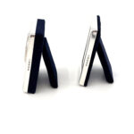 Miniature Clock And Photo Frame Set With Edwardian Beaded Border, finished in 925 English Hallmarked Sterling Silver