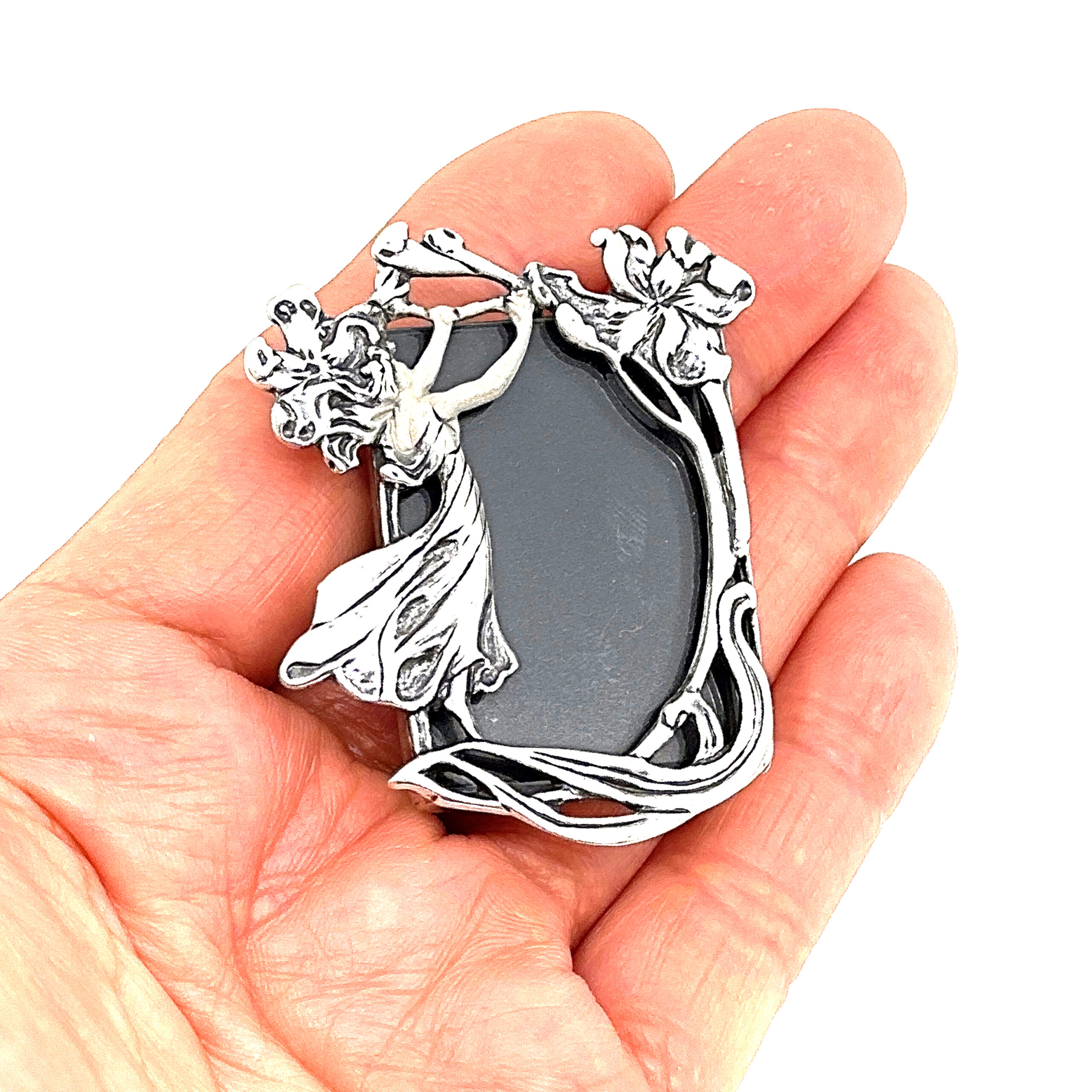 GT144 (2) Miniature Photo Frame Art Nouveau Style Finished In 925 English Hallmarked Sterling Silver