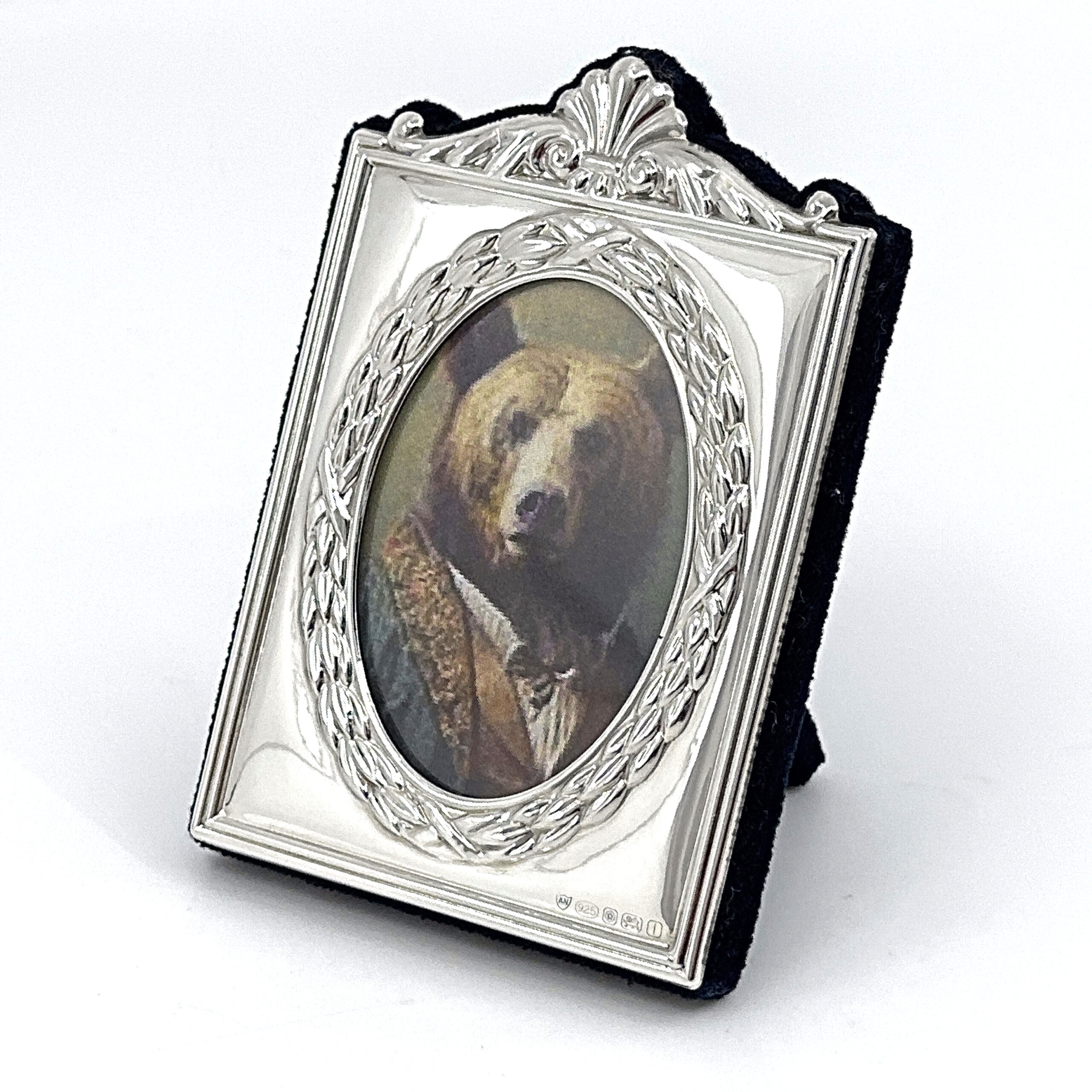 FR628 (8) Miniature Photo Frame Victorian Style With Velvet Back Finished In 925 English Hallmarked Sterling Silver
