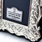 Miniature Photo Frame Victorian Style With Blue Velvet Back Finished In 925 English Hallmarked Sterling Silver 4 Miniature Photo Frame Victorian Style With Blue Velvet Back Finished In 925 English Hallmarked Sterling Silver