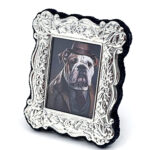 Miniature Photo Frame Victorian Style With Blue Velvet Back Finished In 925 English Hallmarked Sterling Silver 5 Miniature Photo Frame Victorian Style With Blue Velvet Back Finished In 925 English Hallmarked Sterling Silver