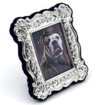 Miniature Photo Frame Victorian Style With Blue Velvet Back Finished In 925 English Hallmarked Sterling Silver 1 Miniature Photo Frame Victorian Style With Blue Velvet Back Finished In 925 English Hallmarked Sterling Silver