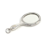 Mirror Pendant Victorian Style Finished In 925 English Hallmarked Sterling Silver