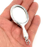 Mirror Pendant Victorian Style Finished In 925 English Hallmarked Sterling Silver