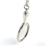 Mirror Pendant Victorian Style Finished In 925 English Hallmarked Sterling Silver
