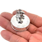 Mouse on Round Pill Box, finished in 925 English Hallmarked Sterling Silver 3 Mouse on Round Pill Box, finished in 925 English Hallmarked Sterling Silver