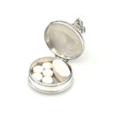 Mouse on Round Pill Box, finished in 925 English Hallmarked Sterling Silver 11 Mouse on Round Pill Box, finished in 925 English Hallmarked Sterling Silver