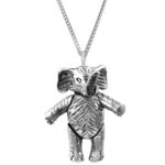 Moving Elephant Pendant On Chain, Finished In 925 English Hallmarked Sterling Silver 1 Moving Elephant Pendant On Chain, Finished In 925 English Hallmarked Sterling Silver