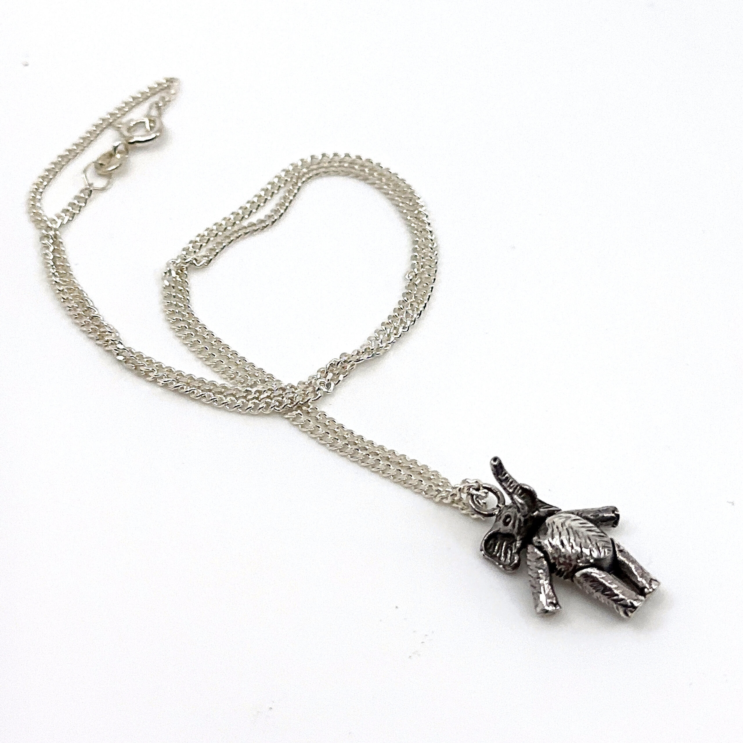 PT511 (3) Moving Elephant Pendant On Chain, Finished In 925 English Hallmarked Sterling Silver