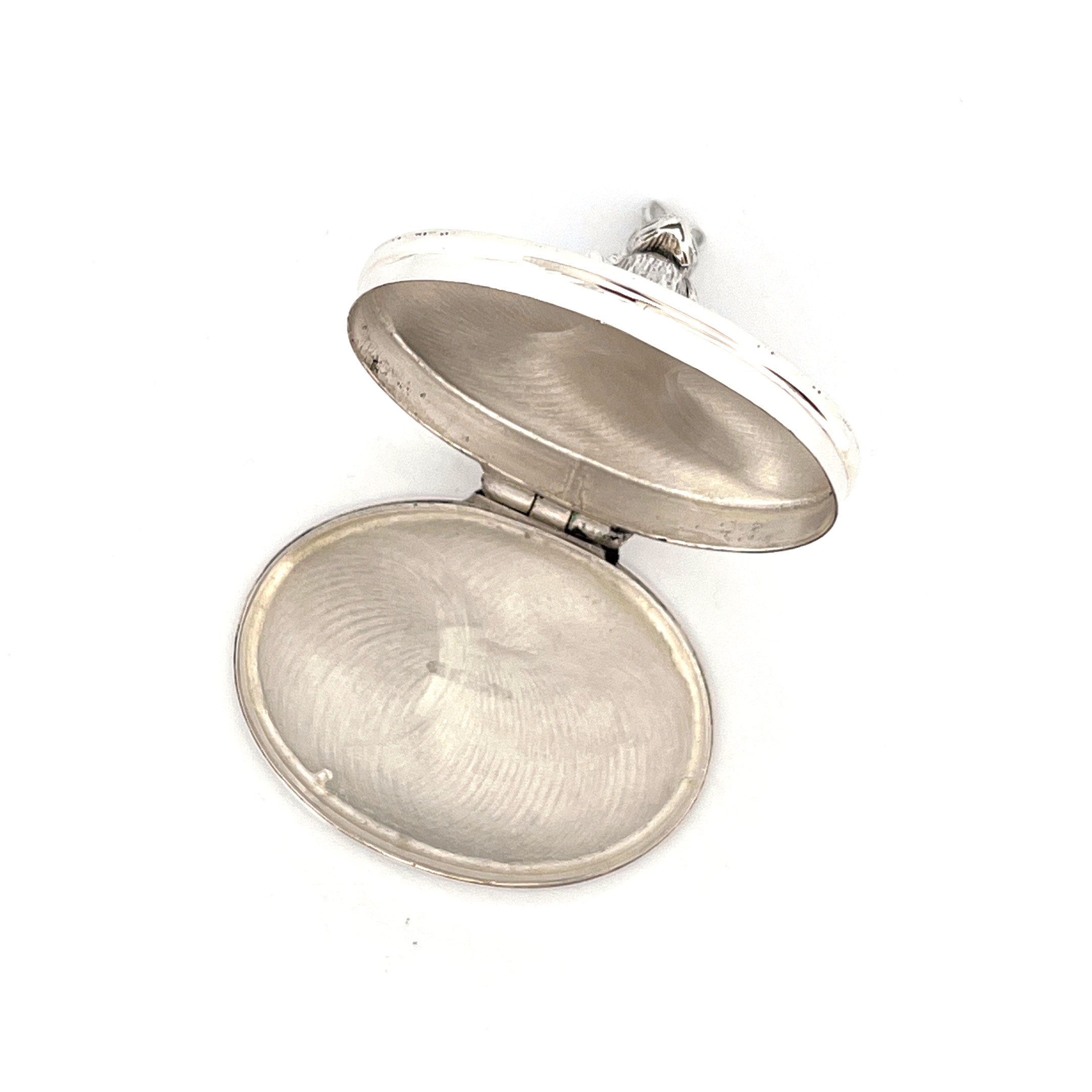 PB521 (5) Moving Rabbit Pill Box, finished in 925 English Hallmarked Sterling Silver
