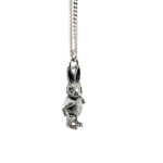 Moving Rabbit Pendant On Chain, Finished In 925 English Hallmarked Sterling Silver