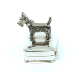 Moving Scottie Dog Pill Box, Finished In 925 English Hallmarked Sterling Silver 8 Moving Scottie Dog Pill Box, Finished In 925 English Hallmarked Sterling Silver