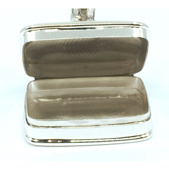 PB604 (1) Moving Scottie Dog Pill Box, Finished In 925 English Hallmarked Sterling Silver