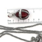 Elizabethan Style Opening Egg Shaped Necklace With Red Enamel And Marcasite Finished In 925 English Hallmarked Sterling Silver 2 Elizabethan Style Opening Egg Shaped Necklace With Red Enamel And Marcasite Finished In 925 English Hallmarked Sterling Silver