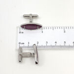 Oval Torpedo Cufflinks With Pink Enamel Detail Finished In 925 English Hallmarked Sterling Silver