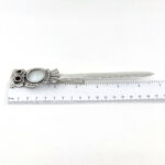 Owl Magnifying Glass Paper Knife Letter Opener With Garnet Set Eyes Finished In 925 English Hallmarked Sterling Silver