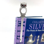 Owl Magnifying Glass Paper Knife Letter Opener With Garnet Set Eyes Finished In 925 English Hallmarked Sterling Silver