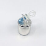 Pacifier Tooth Fairy Box With Blue Czech Crystal Finished In 925 English Hallmarked Sterling Silver 5 Pacifier Tooth Fairy Box With Blue Czech Crystal Finished In 925 English Hallmarked Sterling Silver