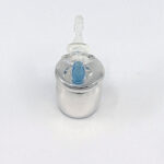 Pacifier Tooth Fairy Box With Blue Czech Crystal Finished In 925 English Hallmarked Sterling Silver 9 Pacifier Tooth Fairy Box With Blue Czech Crystal Finished In 925 English Hallmarked Sterling Silver