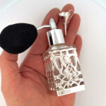 Perfume Atomiser And Funnel Set Art Nouveau Style finished in 925 English Hallmarked Sterling Silver
