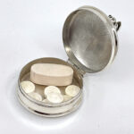 Pig on Round Pill Box, finished in 925 English Hallmarked Sterling Silver 8 Pig on Round Pill Box, finished in 925 English Hallmarked Sterling Silver