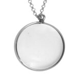 Plain Magnifying Glass Pendant Victorian Style, Finished In 925 English Hallmarked Sterling Silver