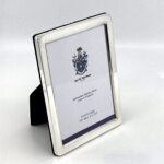 Plain Photo Frame With Blue Velvet Back Finished In 925 English Hallmarked Sterling Silver 2 Plain Photo Frame With Blue Velvet Back Finished In 925 English Hallmarked Sterling Silver