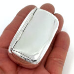 Plain Pill Box and Snuff Box, finished in 925 English Hallmarked Sterling Silver 3 Plain Pill Box and Snuff Box, finished in 925 English Hallmarked Sterling Silver