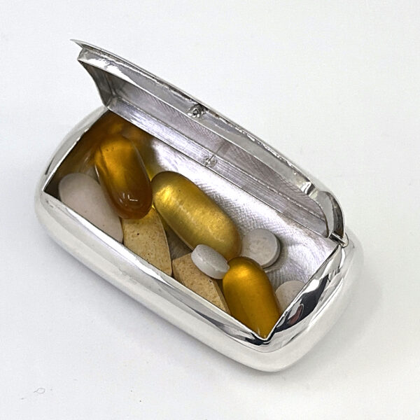 【英国製】Ari D. Norman スターリングシルバー ピルボックス Plain Pill Box Snuff Box – 925 Sterling Silver