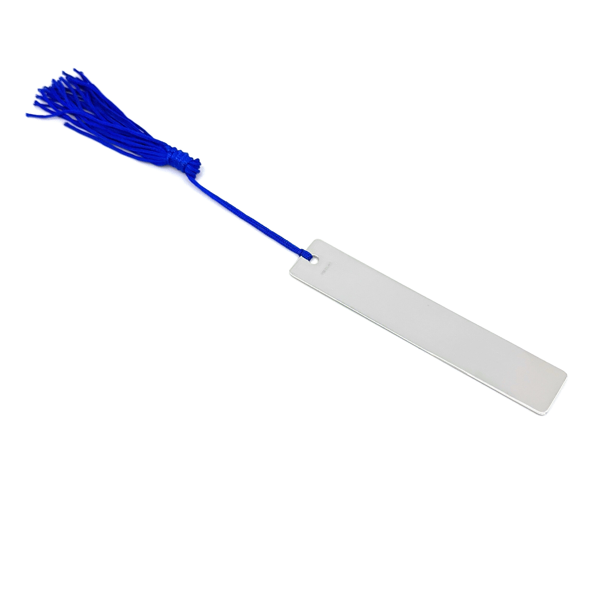 GT743 (11) Plain Rectangular Bookmark With Tassel Finished In 925 English Hallmarked Sterling Silver