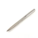 Plain Slimline Ballpoint Pen finished in 925 English Hallmarked Sterling Silver