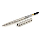 Plain Slimline Ballpoint Pen finished in 925 English Hallmarked Sterling Silver
