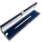 Plain Slimline Ballpoint Pen finished in 925 English Hallmarked Sterling Silver