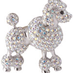 Poodle Pin Brooch With Sparkling Czech Crystals | Rhodium Plated 1 Poodle Pin Brooch With Sparkling Czech Crystals | Rhodium Plated