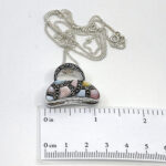 Purse Pendant Set With Enamel And Marcasite, Finished In 925 English Hallmarked Sterling Silver