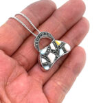 Purse Pendant Set With Enamel And Marcasite, Finished In 925 English Hallmarked Sterling Silver