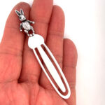 Rabbit Bookmark Victorian Style With Moving Articulated Rabbit Finished In 925 English Hallmarked Sterling Silver