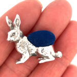 Rabbit Pin Cushion Victorian Style Finished In 925 English Hallmarked Sterling Silver