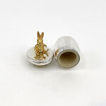 Rabbit Tooth Fairy Box Victorian Style With Moving Gold Plated Rabbit Finished In 925 English Hallmarked Sterling Silver 6 Rabbit Tooth Fairy Box Victorian Style With Moving Gold Plated Rabbit Finished In 925 English Hallmarked Sterling Silver