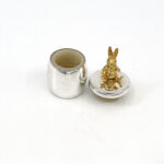 Rabbit Tooth Fairy Box Victorian Style With Moving Gold Plated Rabbit Finished In 925 English Hallmarked Sterling Silver 8 Rabbit Tooth Fairy Box Victorian Style With Moving Gold Plated Rabbit Finished In 925 English Hallmarked Sterling Silver