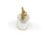 Rabbit Tooth Fairy Box Victorian Style With Moving Gold Plated Rabbit Finished In 925 English Hallmarked Sterling Silver 10 Rabbit Tooth Fairy Box Victorian Style With Moving Gold Plated Rabbit Finished In 925 English Hallmarked Sterling Silver