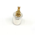 Rabbit Tooth Fairy Box Victorian Style With Moving Gold Plated Rabbit Finished In 925 English Hallmarked Sterling Silver 1 Rabbit Tooth Fairy Box Victorian Style With Moving Gold Plated Rabbit Finished In 925 English Hallmarked Sterling Silver