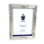 Ribbon And Reed Photo Frame With Mahogany Wooden Back Finished In 925 English Hallmarked Sterling Silver 2 Ribbon And Reed Photo Frame With Mahogany Wooden Back Finished In 925 English Hallmarked Sterling Silver