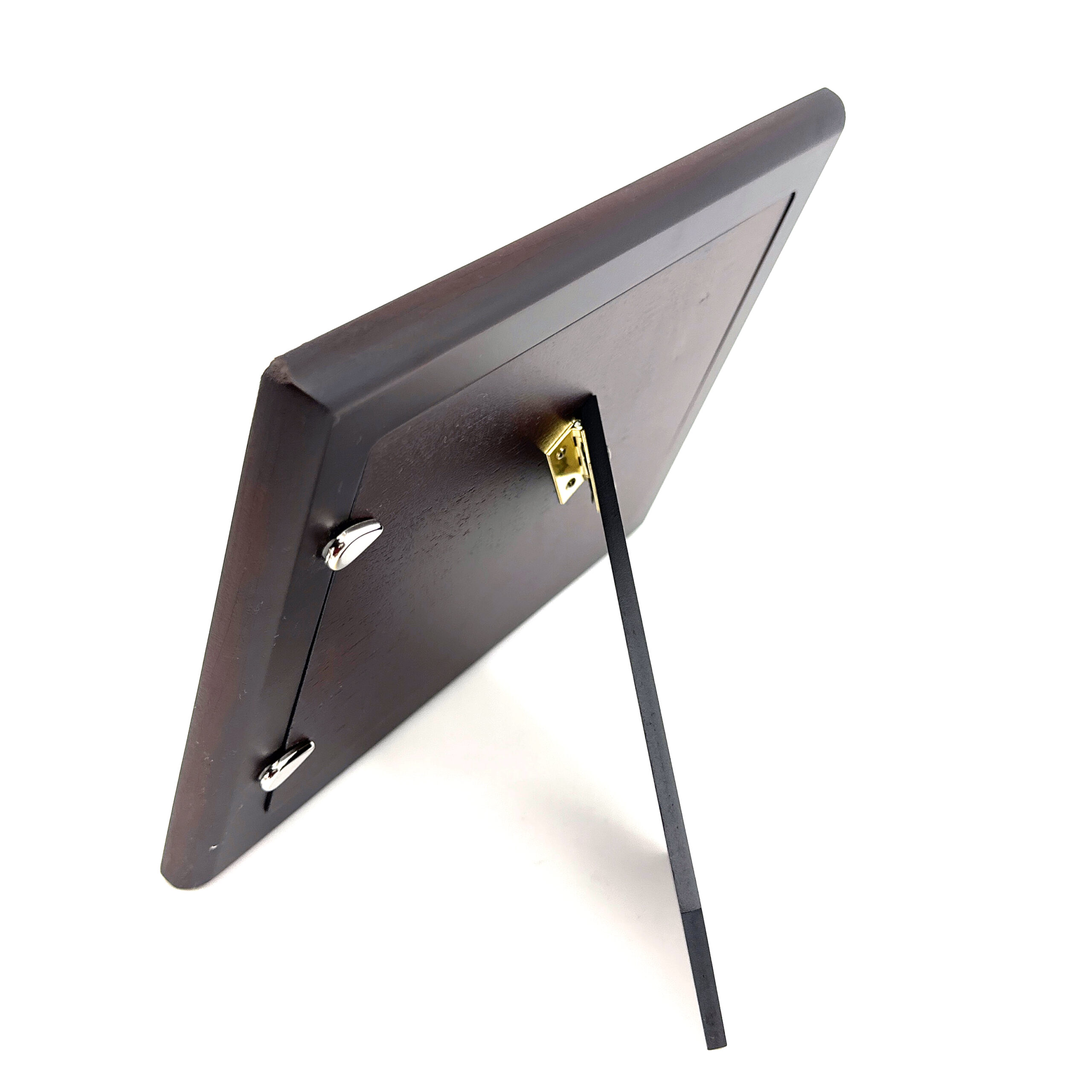 FR173 (9) Ribbon And Reed Photo Frame With Mahogany Wooden Back Finished In 925 English Hallmarked Sterling Silver