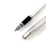Rings Design Fountain Pen With Engravable Panel Finished In 925 English Hallmarked Sterling Silver