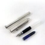 Rings Design Fountain Pen With Engravable Panel Finished In 925 English Hallmarked Sterling Silver