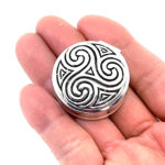 Round Celtic Pattern Pill Box finished in 925 English Hallmarked Sterling Silver 3 Round Celtic Pattern Pill Box finished in 925 English Hallmarked Sterling Silver