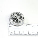 Round Celtic Pattern Pill Box finished in 925 English Hallmarked Sterling Silver 2 Round Celtic Pattern Pill Box finished in 925 English Hallmarked Sterling Silver