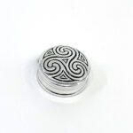 Round Celtic Pattern Pill Box finished in 925 English Hallmarked Sterling Silver 6 Round Celtic Pattern Pill Box finished in 925 English Hallmarked Sterling Silver