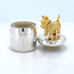 Tooth Fairy Box With Gold Plated Moving Scottie Dog Finished In 925 English Hallmarked Sterling Silver 4 Tooth Fairy Box With Gold Plated Moving Scottie Dog Finished In 925 English Hallmarked Sterling Silver